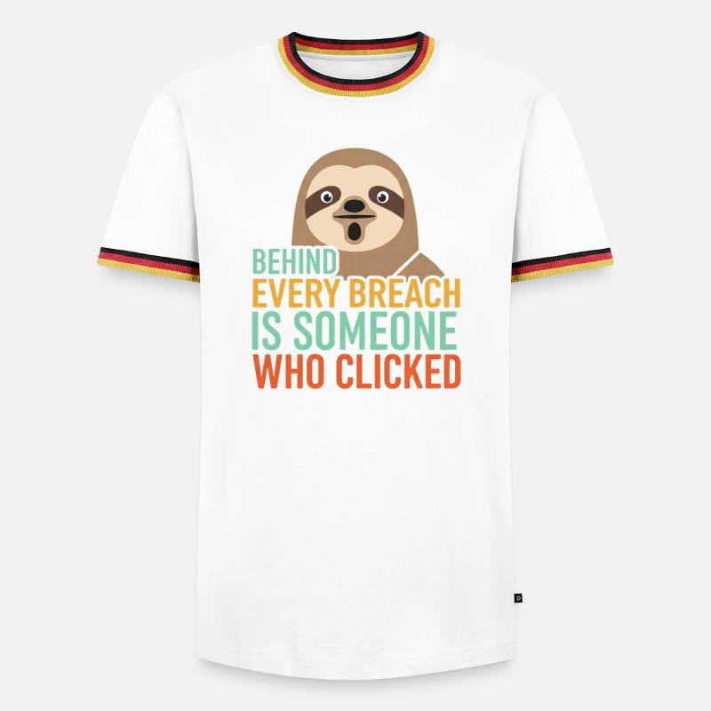 Behind Every Breach Sloth IT Security - Men's Ringer Shirt - white/tricolour