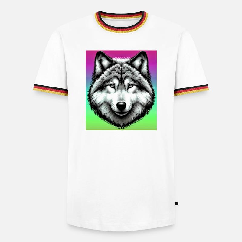 Wolf - Men's Ringer Shirt - white/tricolour