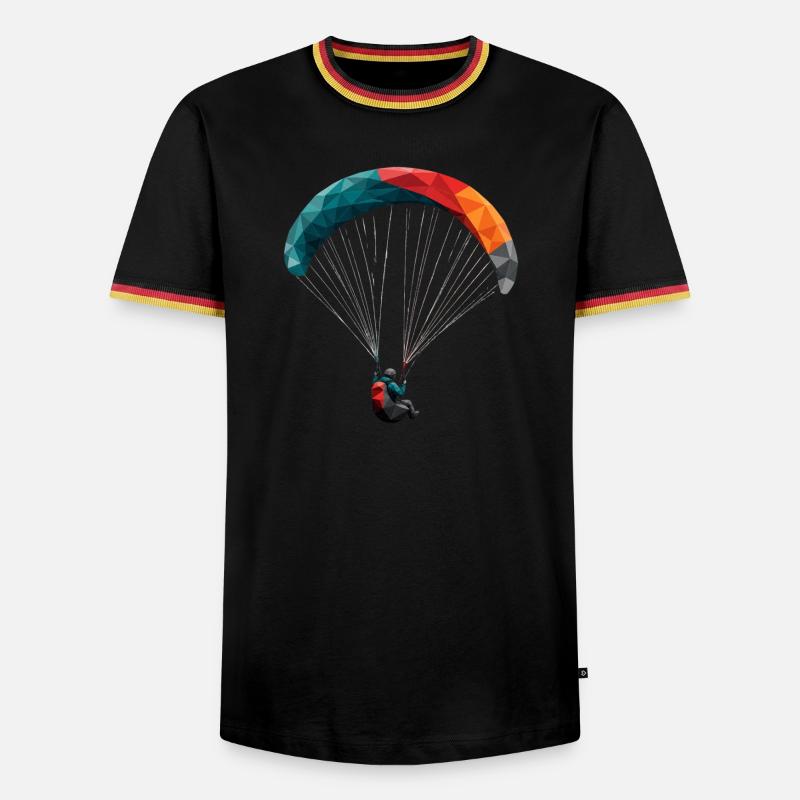 Geometric Paraglider Panodesign - Men's Ringer Shirt - black/tricolour