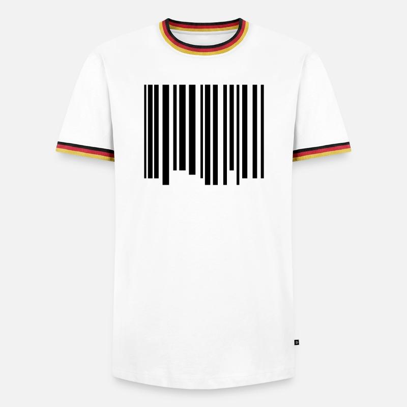 Barcode - Männer Kontrast-T-Shirt - Weiß/Dreifarbig