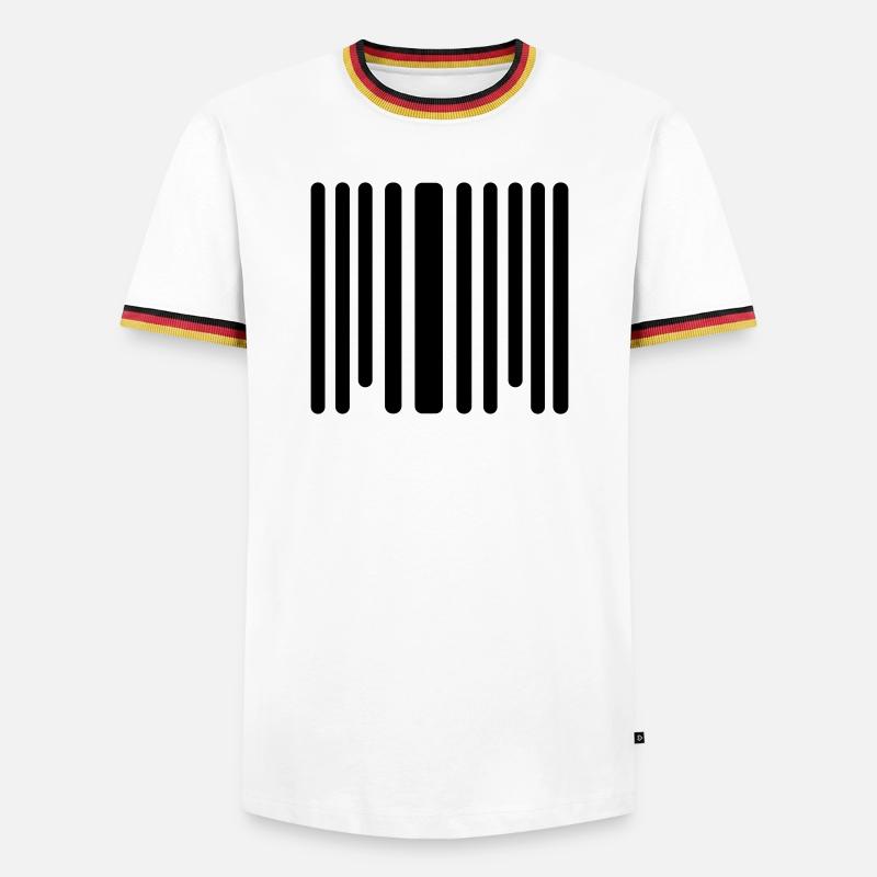 Barcode - Männer Kontrast-T-Shirt - Weiß/Dreifarbig