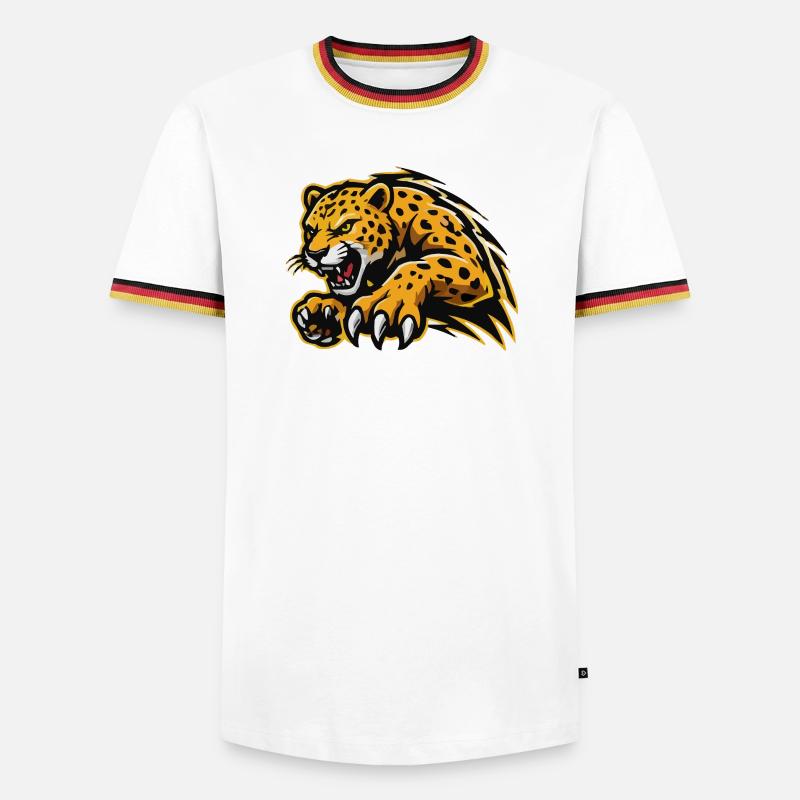 Ferocious Leopard Assault - Men's Ringer Shirt - white/tricolour