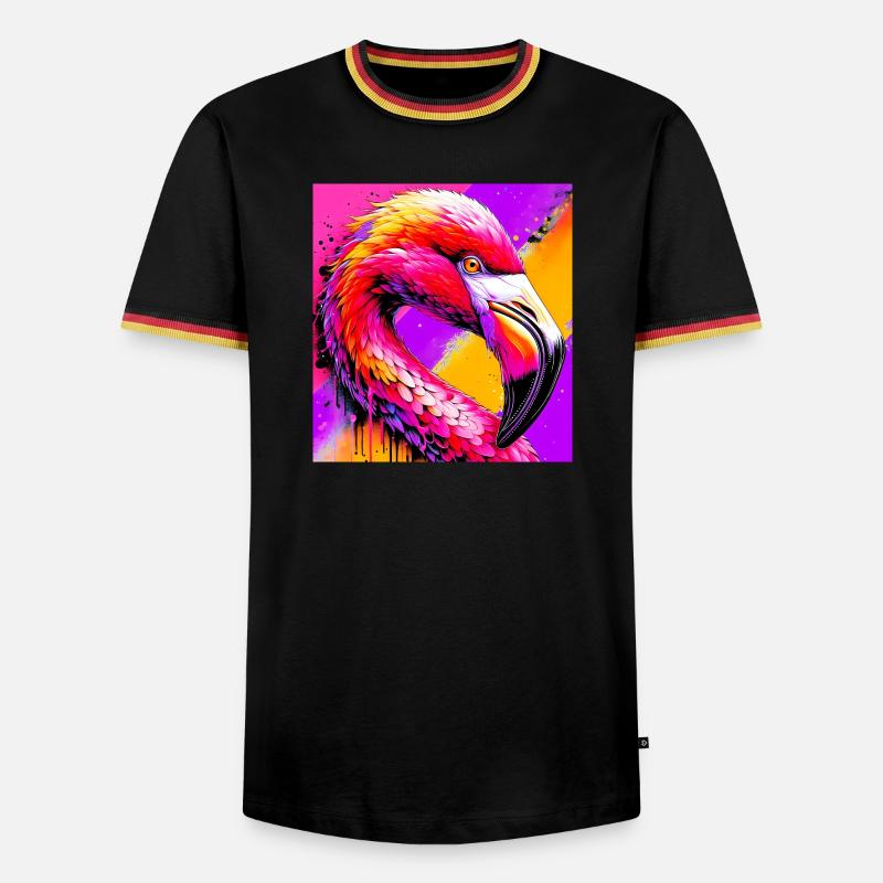 flamingo - Men's Ringer Shirt - black/tricolour