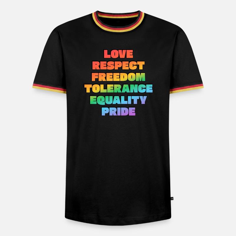 Rainbow Pride Values - Men's Ringer Shirt - white/tricolour