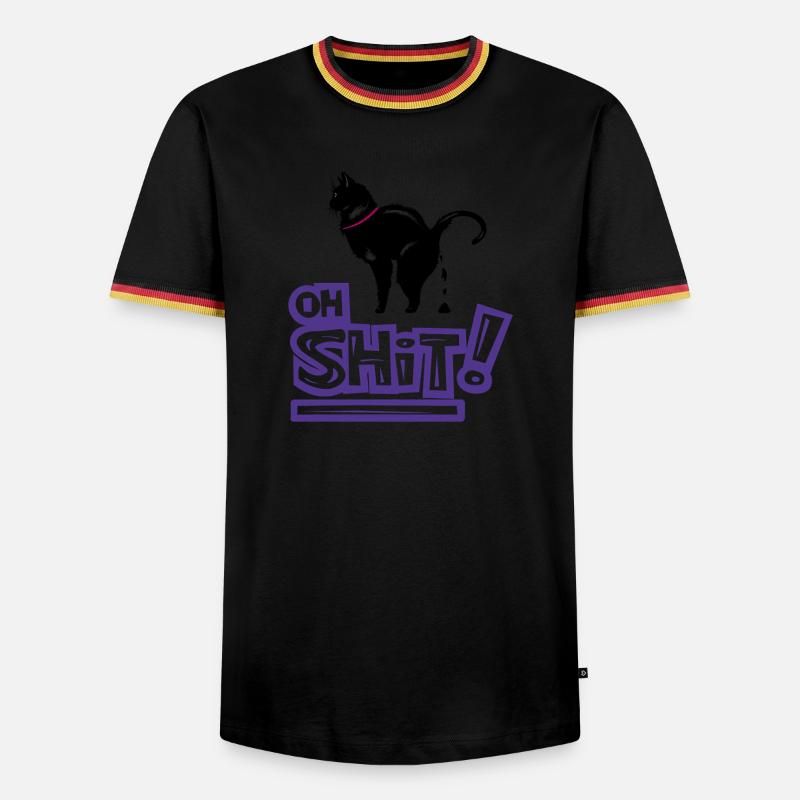 Kat Oh Shit Graffiti Exclamation - Men's Ringer Shirt - black/tricolour