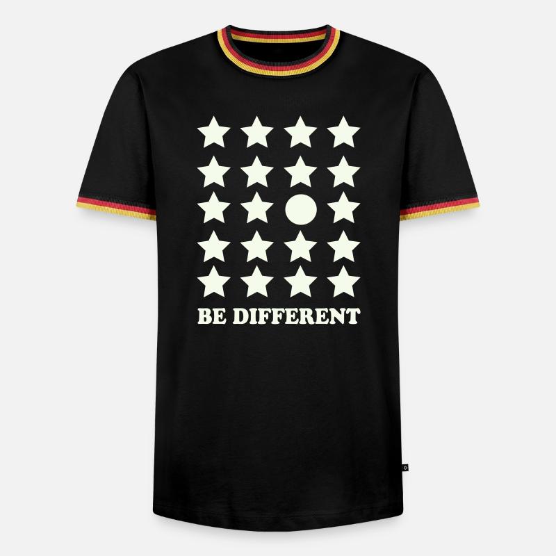 Be Different Sternenraster Kreis - Männer Kontrast-T-Shirt - Schwarz/Dreifarbig