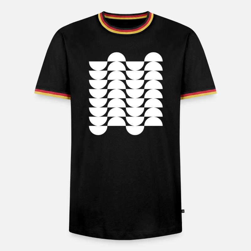 Wavegrid Half-Circle Pattern - Men's Ringer Shirt - black/tricolour