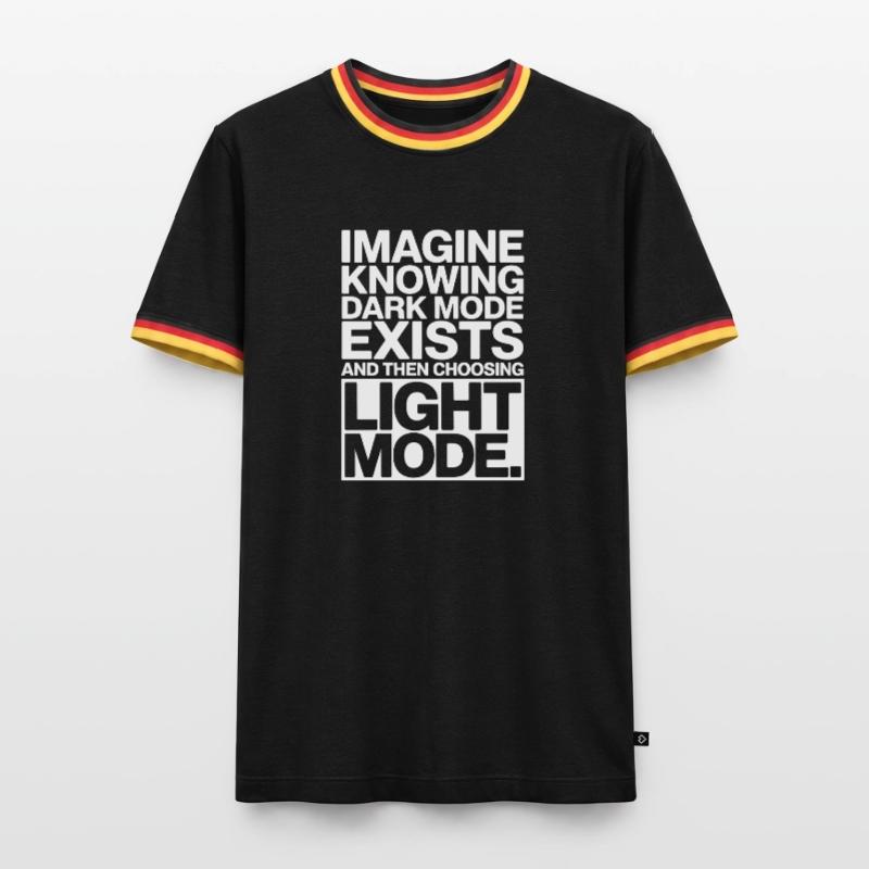 Dark Mode Exists Programmer IT Nerd Coder Office Men's Ringer Shirt