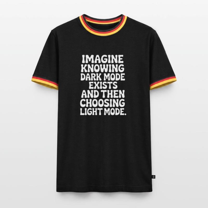 Dark Mode Exists Programmer IT Nerd Coder Office Men's Ringer Shirt