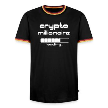 Crypto Millionaire Loading Funny Bitcoin ETH - Men's Ringer Shirt - black/tricolour - Front - AI Model Male 178 light (178cm) & AI Model Male 185 light (185cm)