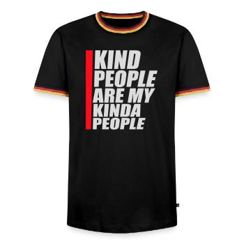 Kind People Are My Kinda People Friendliness - Men's Ringer Shirt - black/tricolour - Front - AI Model Male 178 light (178cm) & AI Model Male 185 light (185cm)