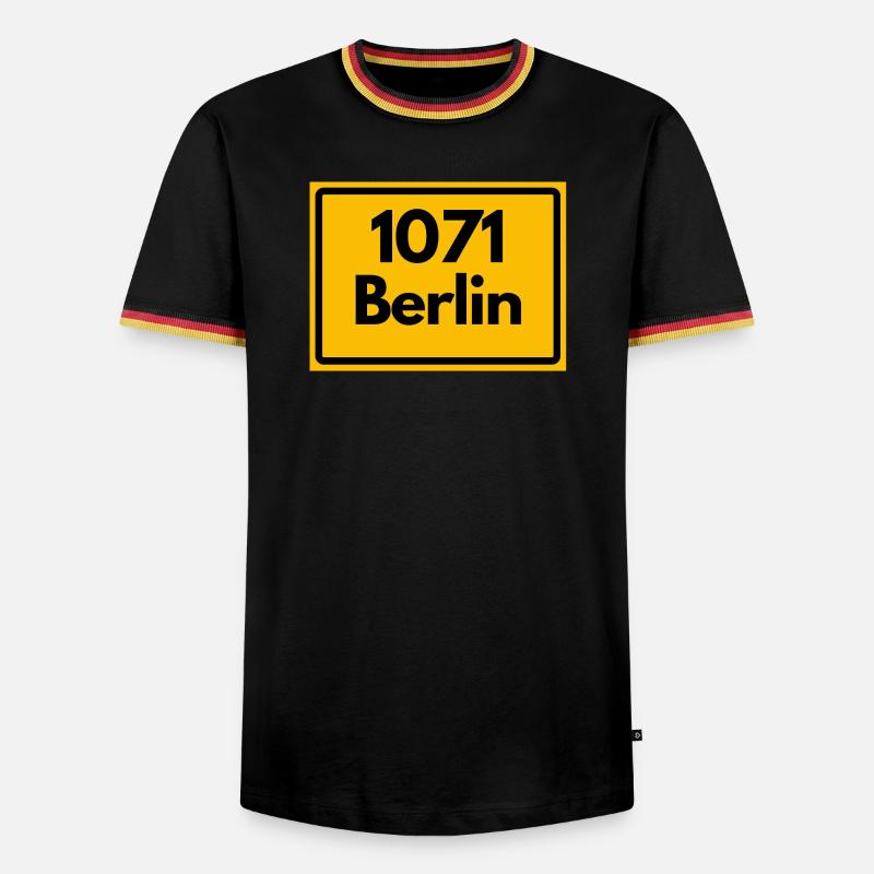 OLD POSTCODE 1071 BERLIN BERLIN OSTALGIE - Men's Ringer Shirt - black/tricolour