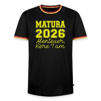Matura 2026 Spruch - Men's Ringer Shirt - black/tricolour - Front - AI Model Male 178 light (178cm) & AI Model Male 185 light (185cm)