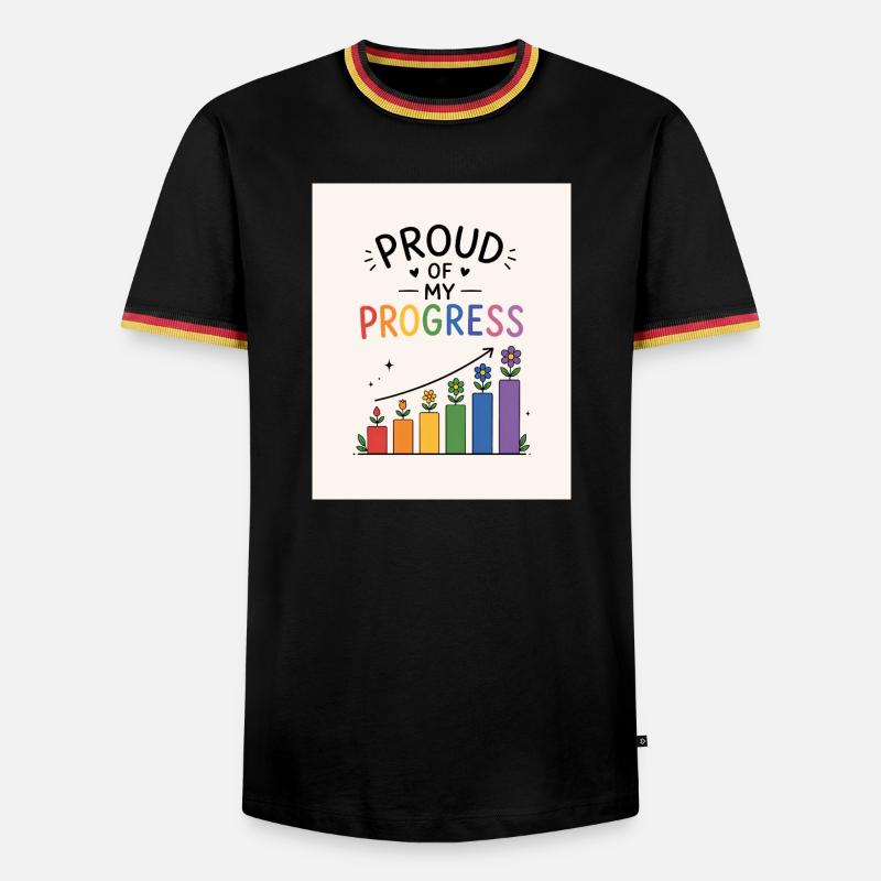 Fier de mes progrès - T-shirt contrasté Homme - noir/tricolore