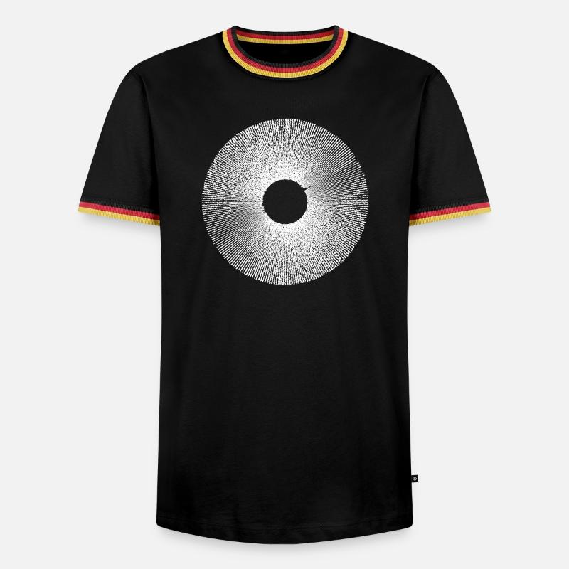 Iris Ringburst Radial Pattern - Men's Ringer Shirt - black/tricolour