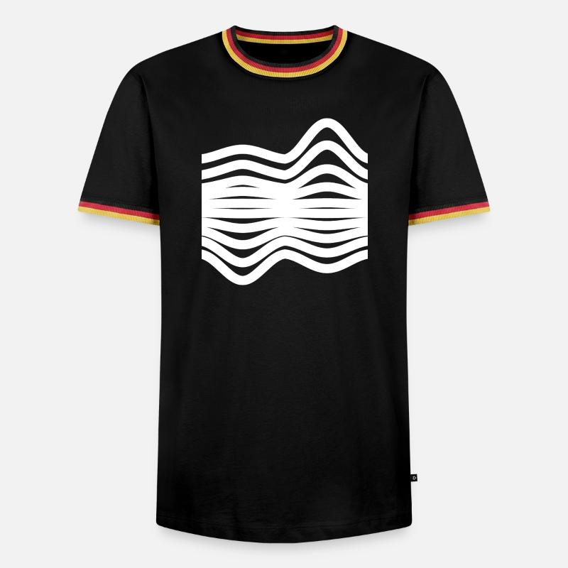 Waves Pattern - Men's Ringer Shirt - black/tricolour