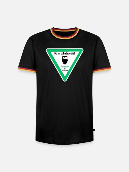 Naturschutzgebiet Ruhezone für Nachteulen - Männer Kontrast-T-Shirt - Schwarz/Dreifarbig