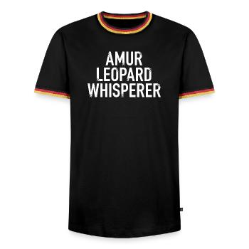 Amur leopard whisperer - Men's Ringer Shirt - black/tricolour - Front - AI Model Male 178 light (178cm) & AI Model Male 185 light (185cm)