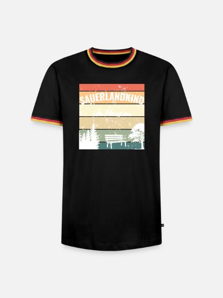 Sauerlandkind im Herzen – Mein Zuhause - Männer Kontrast-T-Shirt - Schwarz/Dreifarbig