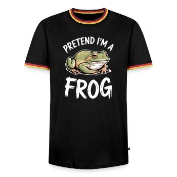 Expressions de grenouilles, Grenouilles, drôle de cadeau de grenouille - T-shirt contrasté Homme - noir/tricolore - Devant - AI Model Male 178 light (178cm) & AI Model Male 185 light (185cm)