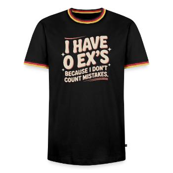 Ex-petit ami J’ai 0 ex Séparation Divorce célibataire - T-shirt contrasté Homme - noir/tricolore - Devant - AI Model Male 178 light (178cm) & AI Model Male 185 light (185cm)