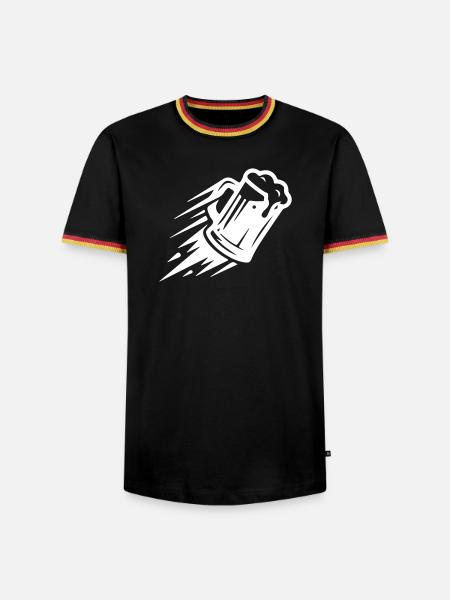 Weizenbier Bierglas Symbol - Männer Kontrast-T-Shirt - Schwarz/Dreifarbig