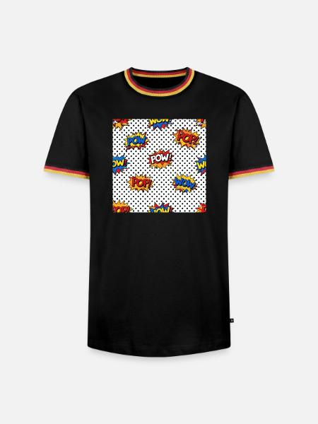 Pop-Art-Comic-Burst-Muster - Männer Kontrast-T-Shirt - Schwarz/Dreifarbig