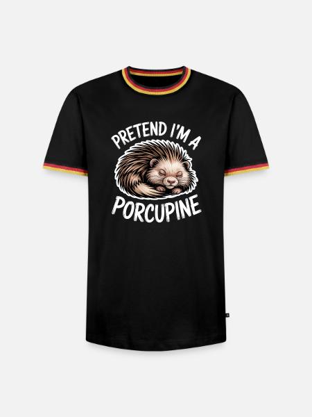 Stachelschweine Sprüche Stachelschweine Geschenk - Männer Kontrast-T-Shirt - Schwarz/Dreifarbig