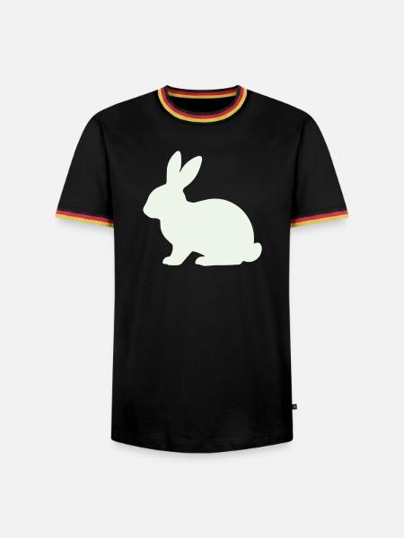 Silhouette délicate du lapin - T-shirt contrasté Homme - noir/tricolore