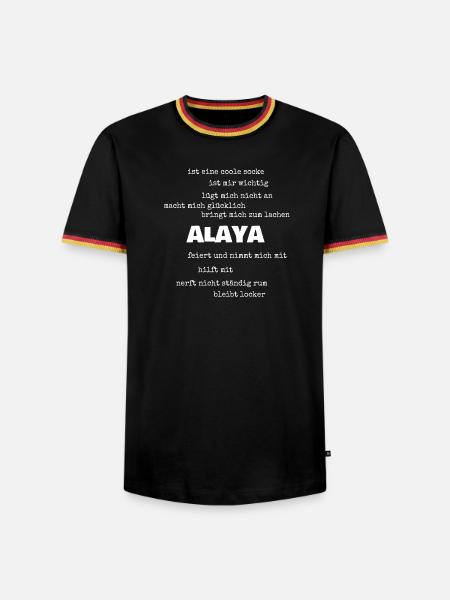Spruch Alaya - Männer Kontrast-T-Shirt - Schwarz/Dreifarbig
