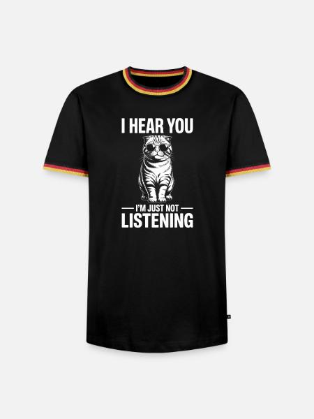 Schottische Faltohrkatze Scottish Fold Geschenk - Männer Kontrast-T-Shirt - Schwarz/Dreifarbig