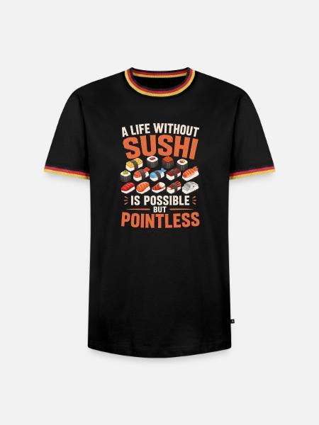 Sushi japanisches Sushi Geschenk - Männer Kontrast-T-Shirt - Schwarz/Dreifarbig