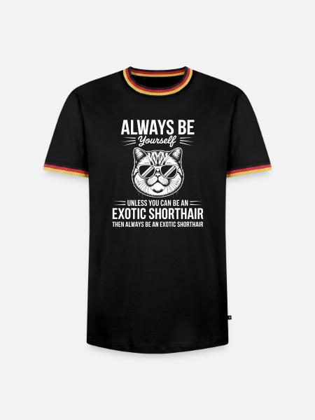 Exotische Kurzhaarkatze Lustiges Katzen Geschenk - Männer Kontrast-T-Shirt - Schwarz/Dreifarbig