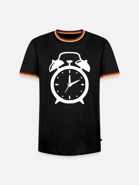 Wecker - Männer Kontrast-T-Shirt - Schwarz/Dreifarbig