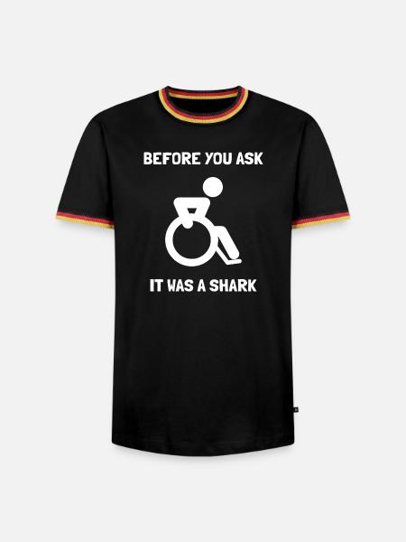 It was a shark Rollstuhlfahrer Rollstuhl - Männer Kontrast-T-Shirt - Schwarz/Dreifarbig