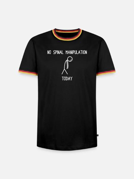 No spinal manipulation today Physiotherapie Physio - Männer Kontrast-T-Shirt - Schwarz/Dreifarbig