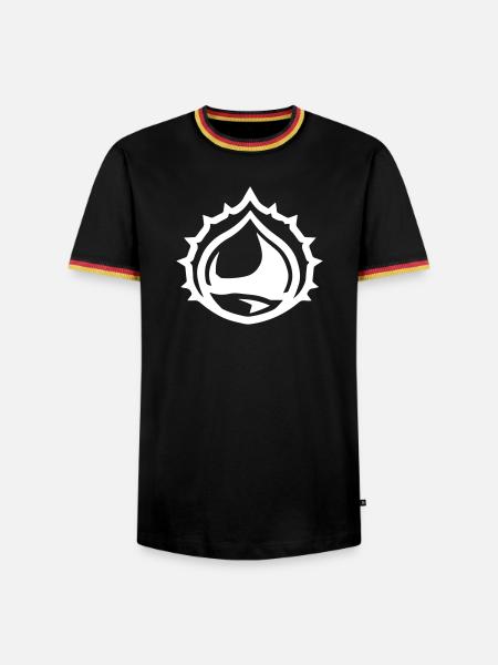 Kastanie - Männer Kontrast-T-Shirt - Schwarz/Dreifarbig