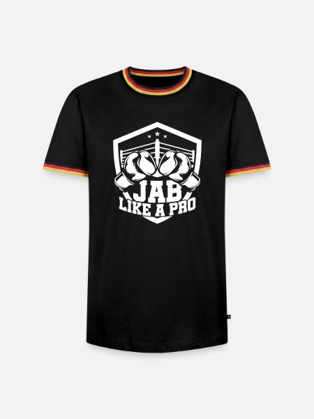 Jab Like A Pro Boxing Gloves - Männer Kontrast-T-Shirt - Schwarz/Dreifarbig