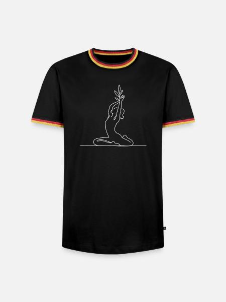 Wachstumslinie Pflanze - Männer Kontrast-T-Shirt - Schwarz/Dreifarbig