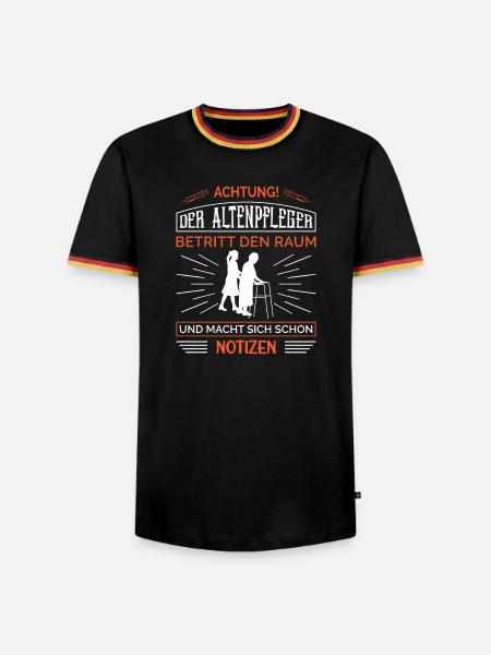 Altenpflege Pfleger Pflegepersonal Pflegekraft - Männer Kontrast-T-Shirt - Schwarz/Dreifarbig