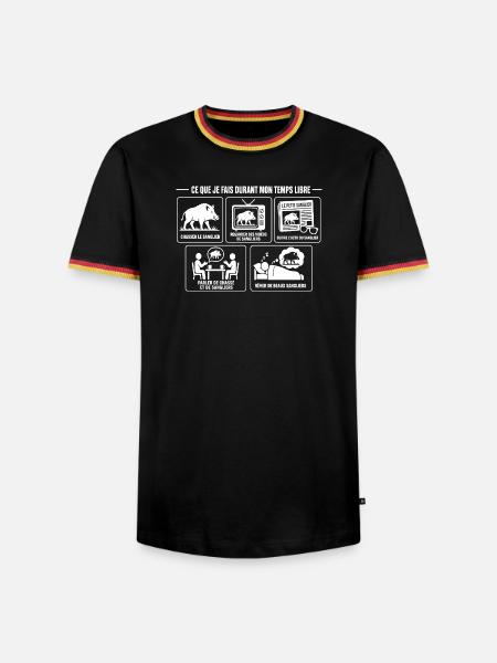 Wildschweinjäger Humor Freizeit Natur - Männer Kontrast-T-Shirt - Schwarz/Dreifarbig
