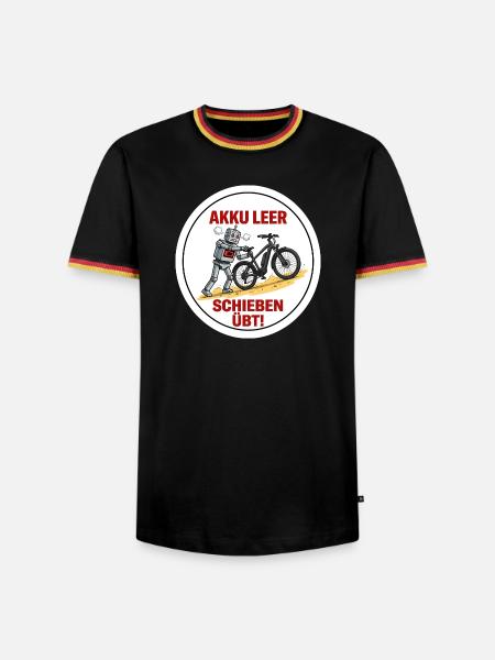 Roboter Pedelec Schieben Spruch - Männer Kontrast-T-Shirt - Schwarz/Dreifarbig