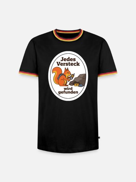 Geocaching Eichhörnchen Cache Schatz Geschenk - Männer Kontrast-T-Shirt - Schwarz/Dreifarbig