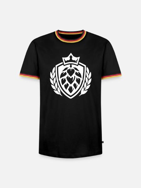 Hopfen Krone Symbol - Männer Kontrast-T-Shirt - Schwarz/Dreifarbig