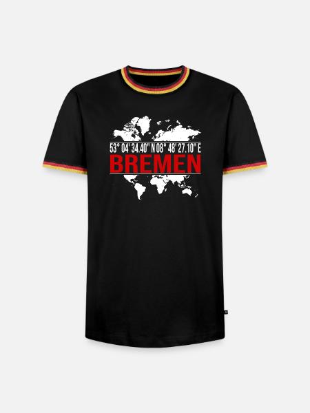 Bremen - Männer Kontrast-T-Shirt - Schwarz/Dreifarbig
