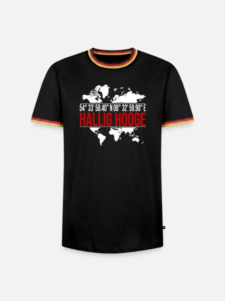 Hallig Hooge - Männer Kontrast-T-Shirt - Schwarz/Dreifarbig