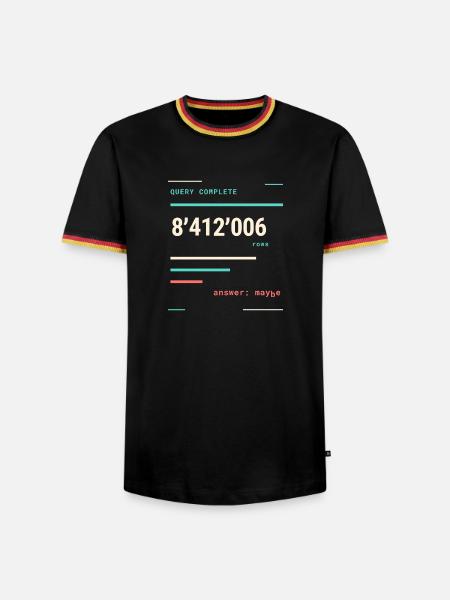 Neonzähler Anfrage abgeschlossen - Männer Kontrast-T-Shirt - Schwarz/Dreifarbig