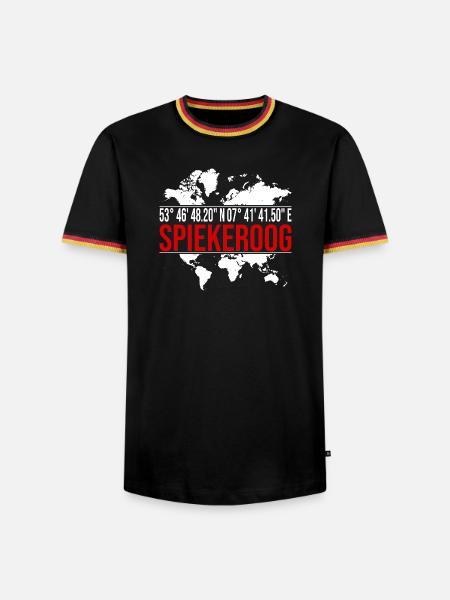 Spiekeroog - Männer Kontrast-T-Shirt - Schwarz/Dreifarbig