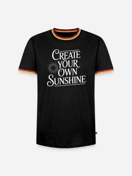 Erschaffe deinen eigenen Sonnenschein - Männer Kontrast-T-Shirt - Schwarz/Dreifarbig