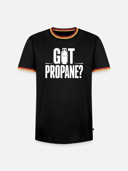 Hast du Propan? - Männer Kontrast-T-Shirt - Schwarz/Dreifarbig